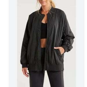 Zella Black Lightweight Oversize Jacket Full Zip Size Small Athleisure Workout‎